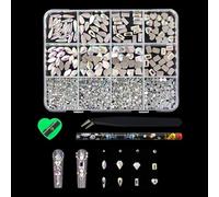 Pierres d ' art en résine multicolores dans 12 compartiments pour décorations d ' ongles créatives, rangement facile, diamants Unguis moulés irréguliers