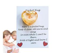 Pierres de coeur avec cartes, cartes de voeux pour étreinte de poche | Souvenir 'câlin de poche coeur - Souvenir de pierre d'amour de Saint pour l'anniversaire inspirant des adultes