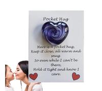 Pierres de coeur avec cartes, cartes de voeux pour étreinte de poche | Souvenirs des cartes câlins de poche,Rappel de pierre d'amour de Saint pour l'anniversaire inspirateur des adultes
