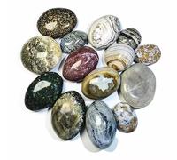 Pierres de Cristal Naturelles polies, Jaspe océan, Palmier, Vente en Gros, 1 pièce