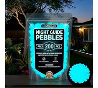 Pierres de jardin colorées phosphorescentes pour l'extérieur, pierres lumineuses pour chemins, terrasses, pelouses, jardins, aquariums et plus encore (bleu, 1000)