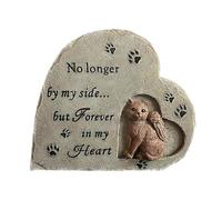 Pierres de jardin commémoratives pour animaux de compagnie - En forme de cœur - En résine - Résistant aux intempéries - Cadeau commémoratif pour chat - Pour jardin, pelouse, arrière-cour, extérieur