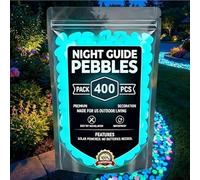 Pierres De Jardin Phosphorescentes Colorées, 400PCS Guide Nocturnes Galets, Galets Lumineux Phosphorescents Pour Le Jardin, Galet Phosphorescents Pas Japonais Extérieur, Pour Allées Aquarium Décor