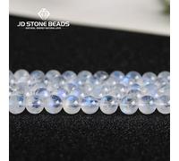 Pierres de lune Flash bleu naturel, perles de haute qualité, rondes, amples, pour la fabrication de bijoux, accessoires pour bracelets et colliers, Diy Pierre de lune grise 5A