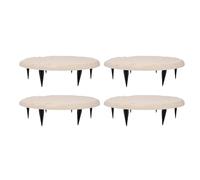 Pierres de marche pour l’extérieur, pierres de marche rondes avec piquets de fixation au sol, pierres décoratives en résine de polypropylène pour allées de jardin et chemins de (Blanc Crémeux)