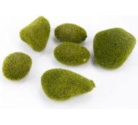 Pierres de mousse - Vert - Lot de 6 - Pierres décoratives pour terrariums, jardins en bouteille, compositions florales & coupes - Léger & réutilisable