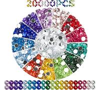 Pierres de peinture diamant - Accessoires de peinture diamant - 20 couleurs - Perles rondes scintillantes de rechange pour ongles, pierres précieuses, ornements artisanaux (1000 pièces par sachet)