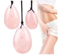 Pierres de Yoni pour femmes, 3 pièces 3 tailles d'œufs de Yoni, œufs cristal pour le serrage, pierres massage pour l'exercice, libération du stress, massage