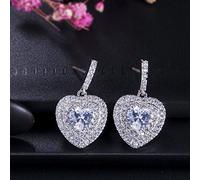 Pierres de zircon cubique Micro durci Boucles d'oreilles bijoux Dangle 925, A