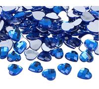 Pierres décoratives acryliques cœur bleu 14 x 14 mm. 500 u.Env.