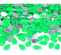 Pierres décoratives acryliques goutte vert fluo 8 x 13 mm. 2000 u.Env.