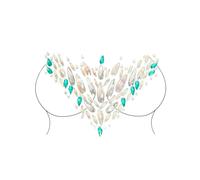 Pierres décoratives autocollantes pour le corps Maquillage turquoise-blanc