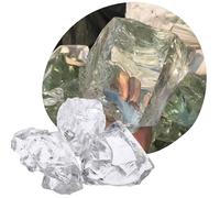 Pierres décoratives en verre recyclé blanc, 20 kg, grandes galets de verre de 5 à 10 cm, pierres décoratives pour vases et pots de fleurs, terrarium et aquarium, pierres de jardin pour l'intérieur et