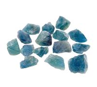 Pierres décoratives Fluorite bleue verte brute de forme irrégulière, cristal roche, Quartz, décor d'aquarium, décoration jardin maison pour Jardin(20-25g)