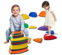 Pavés d'équilibre VEVOR pour enfants, lot de 12, jusqu'à 100 kg, parcours d'obstacles-jouets de coordination pour jouer à l'intérieur ou à l'extérieur