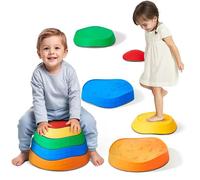 VEVOR Pierres d'Équilibre Enfants, 5PCS, Parcours Motricité Obstacles Sensoriels Antidérapants Tout-petits, 100 kg, Jeu Coordination Extérieur Intérieur pour Enfants Âges 3, 4, 5, 6, 7, 8 Ans et Plus