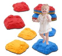 Pierres D'équilibre pour Enfants,6 Pierres Durables Antidérapantes,Favorise l'équilibre et la Motricité chez les enfants,Dalles Sensorielles Intérieur & Extérieur,Enfants à Partir de 3 Ans