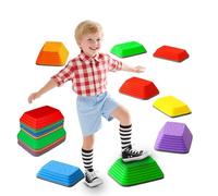 Pierres d'Équilibre pour Enfants,8 Pierres Durables Antidérapantes Sensorielles Favorisant l'Équilibre et les Compétences, Parcours Motricité Obstacles Jeux Éducatifs Intérieur Extérieur