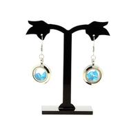 Boucles d'oreille Apatite bleu neon brut