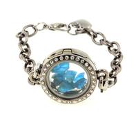 Bracelet d'apatite brute bleu néon, modèle Medallion, 25 mm