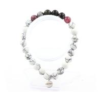 Pierres et Minéraux. Bracelet Perles Emeraude de Zambie + Lépidolite + Obsidienne Flocon de Fabriqué en France.