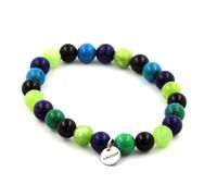 Bracelet Perles Lapis Lazuli + Chrysocolle + Péridot + Agate noire 8 mm - A Bijoux Multicolore