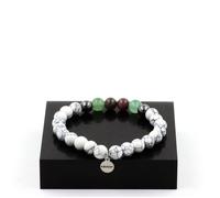 Pierres et Minéraux. Bracelet Perles Rubis de Mogok, Birmanie, Myanmar + Aventurine + Fabriqué en France.