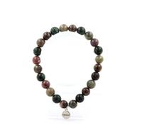 Pierres et Minéraux. Bracelet Perles Rubis de Mogok, Myanmar + Emeraude de Zambie + Saphir Fabriqué en France.