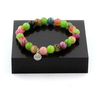 Bracelet Perles Tourmaline multicolore + Tourmaline melon d'eau + Péridot 8 mm - A Bijoux