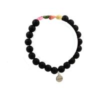 Bracelet Tourmaline multicolore du Brésil + Perles Onyx noir mat 8 mm - A Bijoux Multicolore G