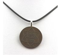 Pierres et Minéraux. Collier pièce de monnaie Maroc 10 mouzounas Youssef. Cordon noir.
