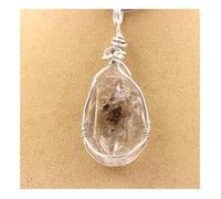 Collier Quartz Diamant À Inclusions Brut. Argent 925.