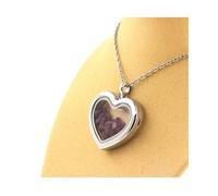 Pierres et Minéraux. Collier Rubis brut. Modèle coeur.