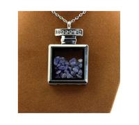 Pierres et Minéraux. Collier Tanzanite brut. Modèle flacon.
