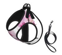 Pierres et orchidée Rose,Harnais pour Animaux de Compagnie, Harnais réfléchissant réglable pour Chien,S