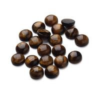 Pierres Œil de Tigre Semi-Circulaires à Fond Plat 20 Pcs pour Bijoux