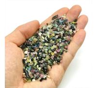Pierres naturelles, cristaux, éclats de quartz, gravier, améthyste, fluorite, minerai d'agate, lot en vrac, décoration pour aquarium, maison ou bureau, loisirs créatifs - Tourmaline colorée - 20 g