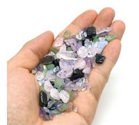 Pierres naturelles, cristaux, éclats de quartz, gravier, améthyste, fluorite, minerai d'agate, lot en vrac pour aquarium, décoration de bureau, loisirs créatifs - Cristal de couleur - 20 g