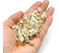 Pierres naturelles, cristaux, éclats de quartz, gravier, améthyste, fluorite, minerai d'agate, lot en vrac pour aquarium, décoration de bureau, loisirs créatifs - Citrine - 100 g