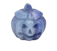 Pierres naturelles en forme de tête de mort de citrouille pour Halloween, statues sculptées en cristal de quartz, fournitures de décoration d'intérieur