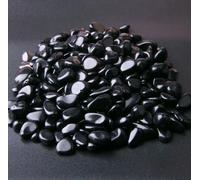 Pierres naturelles, gravier, cristaux, éclats, minerai de quartz, minéraux, agates roulées, spécimen pour la guérison Reiki, décoration d'aquarium - obsidienne - 100 g