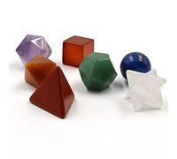 Pierres Naturelles Guérison Cristal Chakra Pierres Solides Platoniques Géométrie Ensemble Décoration Décoration 7 Chakra/Améthyste/Cristal Blanc