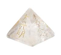 Pierres Naturelles Symbole Reiki Pyramide-Améthyste/Quartz Clair/Cristal de Lapis Lazuli Piramide Pierre de Guérison Gravée à l'eau-Forte Artisanat de Pierre Naturelle