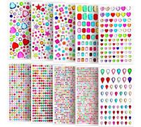 Pierres pailletées pour travaux manuels, strass autocollants acryliques colorés strass autocollants pour visage, corps, ongles et travaux manuels, cadres photo, cartes de vœux (couleur)