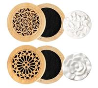 Pierres Parfumées pour Huiles Essentielles, Lot de 2 Diffuseurs avec Pierre Parfumée, Pierre Parfumée en Forme de Fleur pour Voiture, Chambre, Salon et Spa