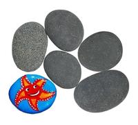Pierres Plates à Peindre, DIY Peintes Rocher, Galets a Peindre, 6PCS 5-7cm Bricolage Créatif Cailloux Galets de Plage pour Dessin Pierre Rivière Naturelle Galets Naturels pour Dessin Décoration
