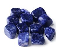Pierres polies en sodalite bleue de 0,4 kg - Pierres précieuses en vrac de 1,5 à 2,5 cm - Pierre irrégulière - Cristal de guérison Reiki naturel pour plantes - Remplissage de vase, décoration