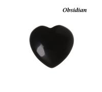 Pierres Précieuses En Quartz Naturel,Pendentif En Forme De Coeur,Chakra,Pierre De Guérison,Minéraux,Reiki,Bijoux Faits À La Main,Décoration De La Maison,1 Pièce - Type Obsidian