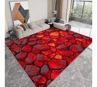 Pierres Rouges Tapis 150x210 cm GarçOns et Filles Moquette Antiderapant à Poils Courts Tapis 3D Lavable en Machine Convient aux Grands Salons Salles à Manger et Chambres b-1515