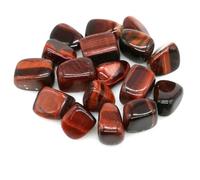 Pierres roulées naturelles, cristaux de guérison, quartz, minerai en vrac, gravier, spécimen, gemmes minérales, pendentif, aquarium, jardin, décoration intérieure - Œil de tigre rouge - 50 g